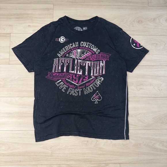 Y2K Affliction American Customs Fast Loud‎ Graphic Mens  T-Shirt Size XL Grunge - Picture 1 of 9